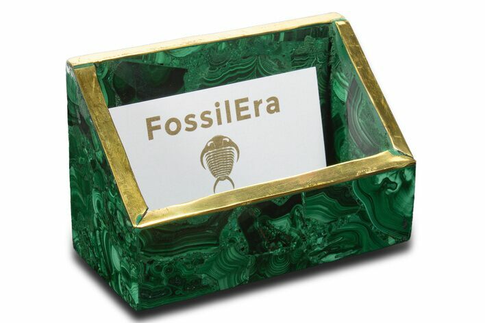 Wide Malachite Business Card Holder - DR Congo #335724